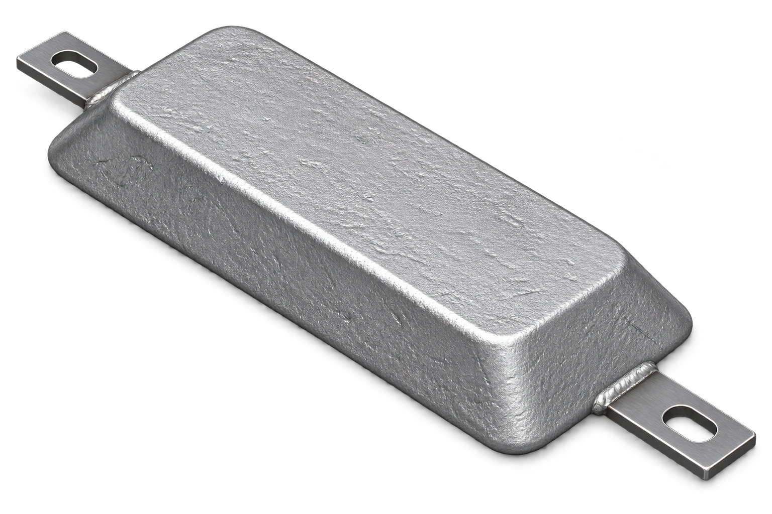 Sargam weld-on marine sacrificial anode with steel mounting straps