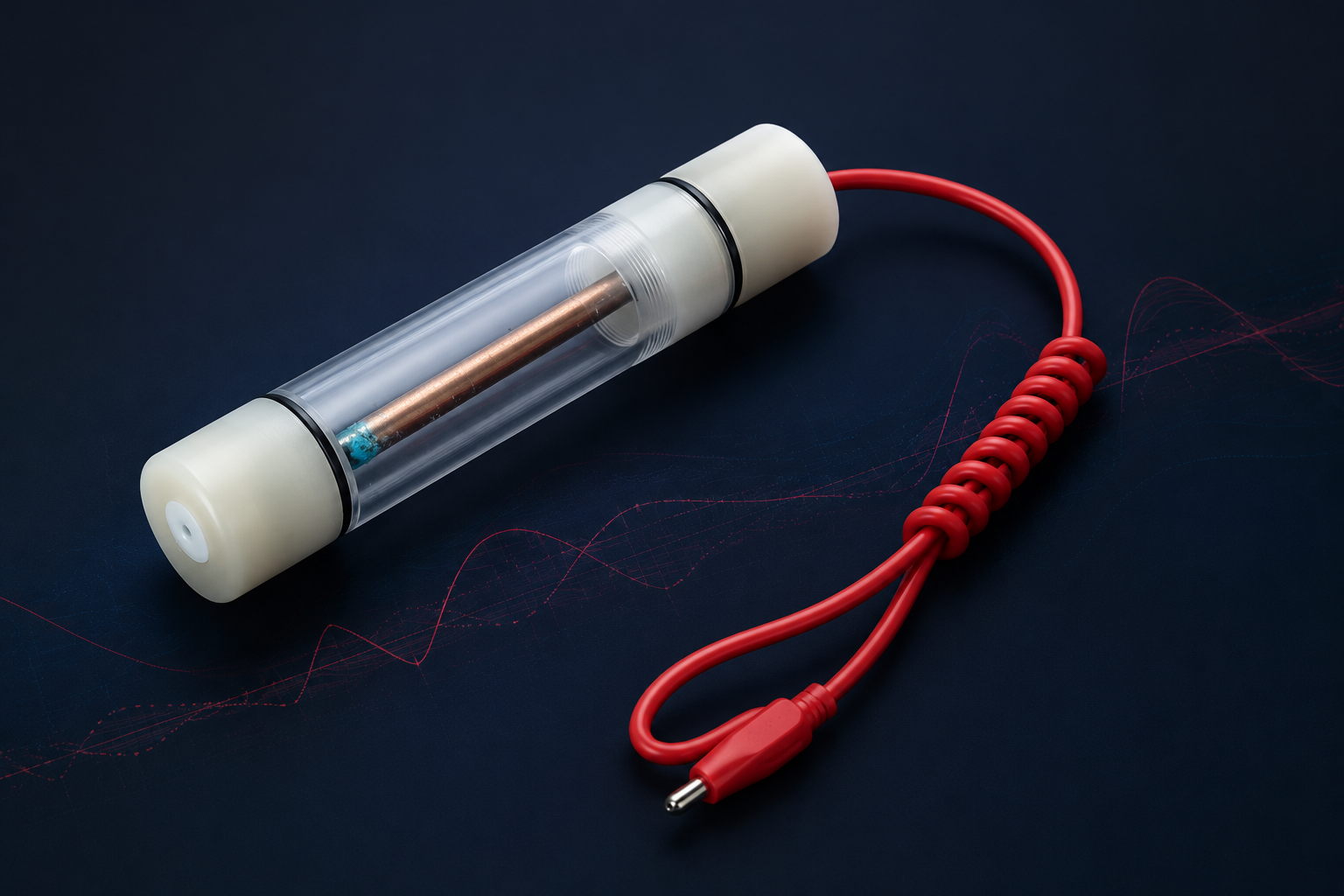 Sargam portable reference electrode with coiled red connection lead