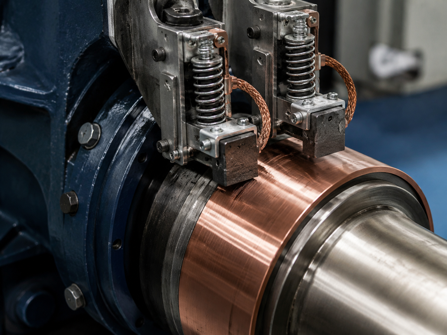 Shaft grounding slip ring, brush gear and bonding assembly
